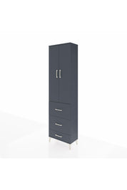 Arges Dolap 2 Raflı 3 Çekmeceli Tek Askılı 60x30x221 Antrasit-Antrasit