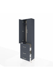 Arges Dolap 2 Raflı 3 Çekmeceli Tek Askılı 60x30x221 Antrasit-Antrasit