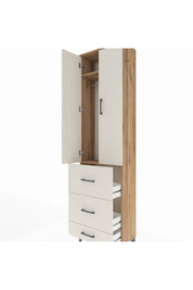 Arges Dolap 2 Raflı 3 Çekmeceli Tek Askılı 60x30x221 Çam-Aytaşı