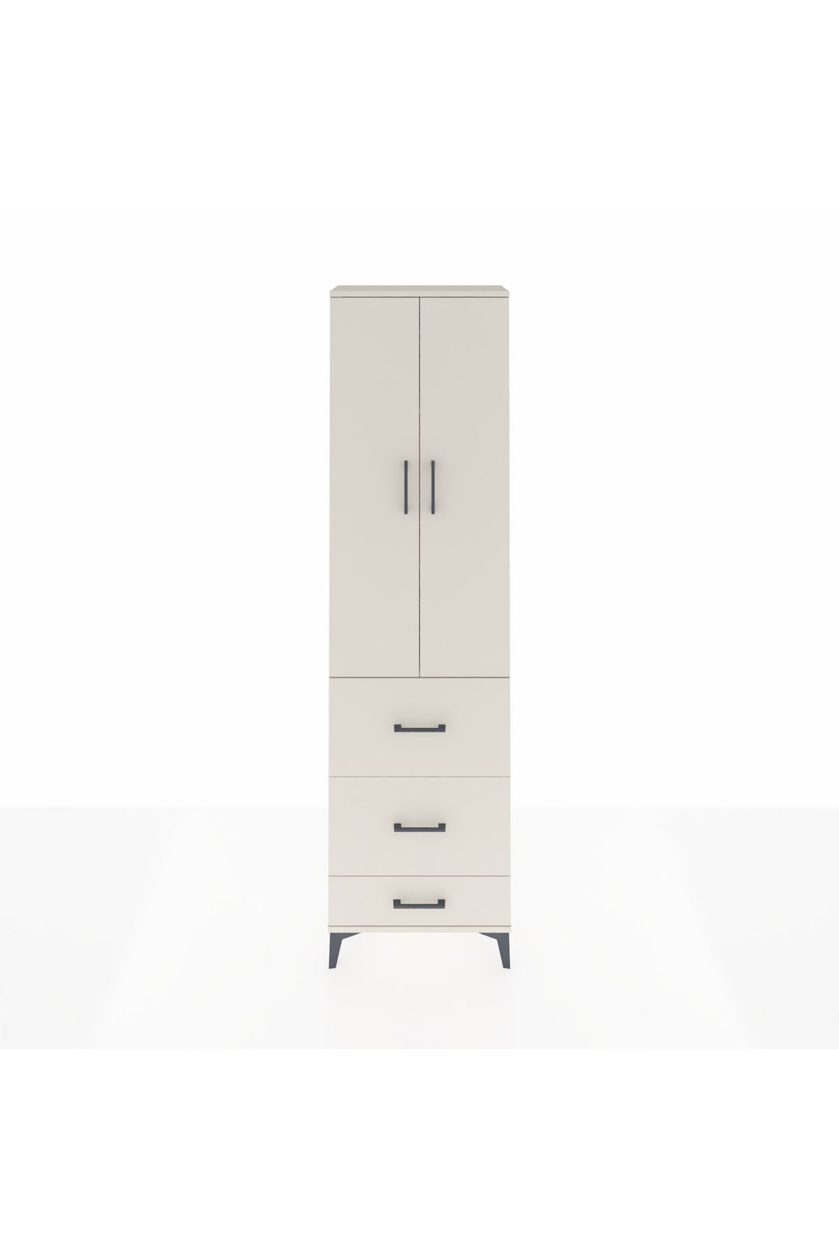 Arges Dolap 3 Raflı 3 Çekmeceli 2 Kapaklı 60x30x221 Aytaşı-Aytaşı