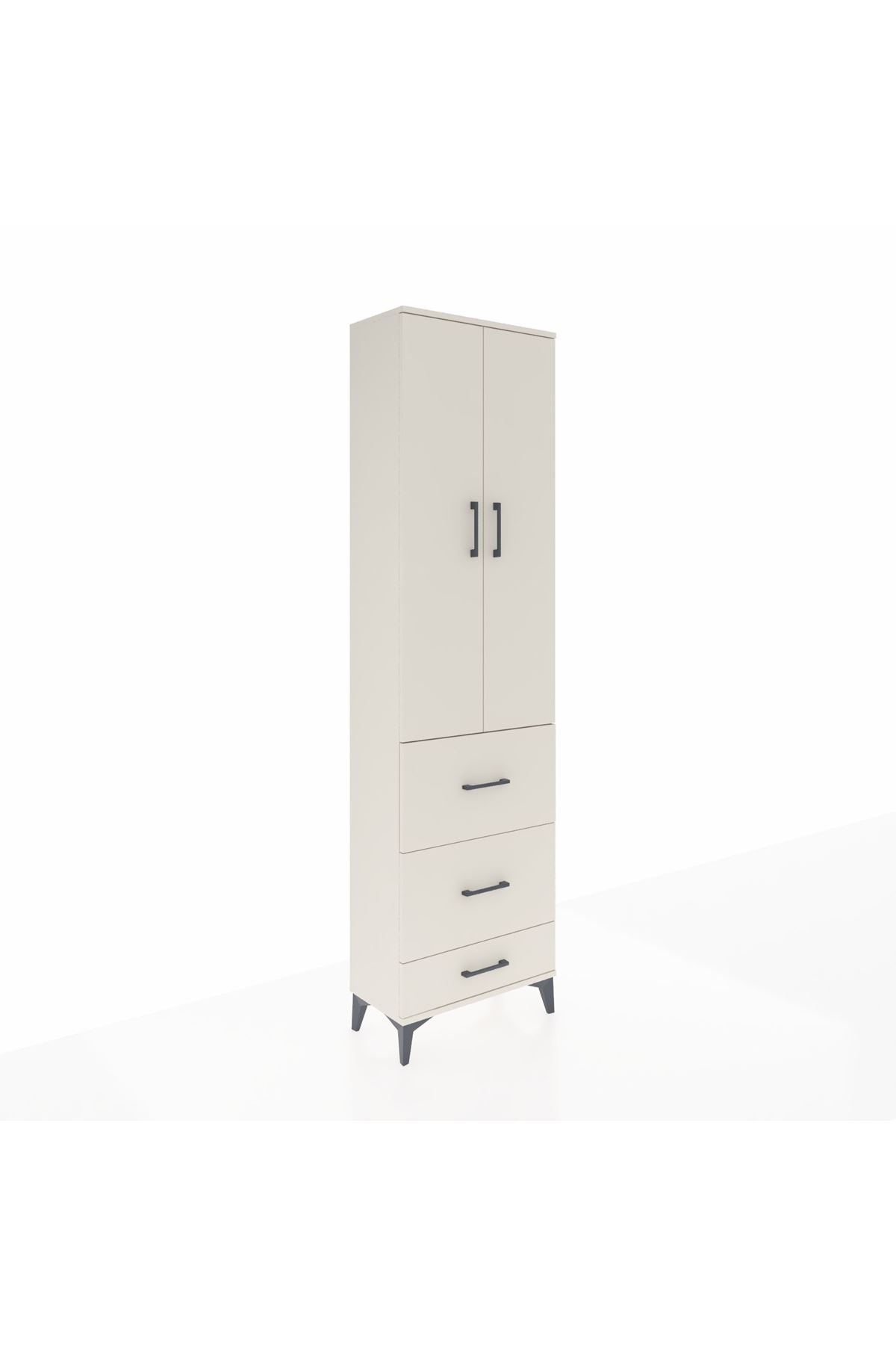 Arges Dolap 3 Raflı 3 Çekmeceli 2 Kapaklı 60x30x221 Aytaşı-Aytaşı