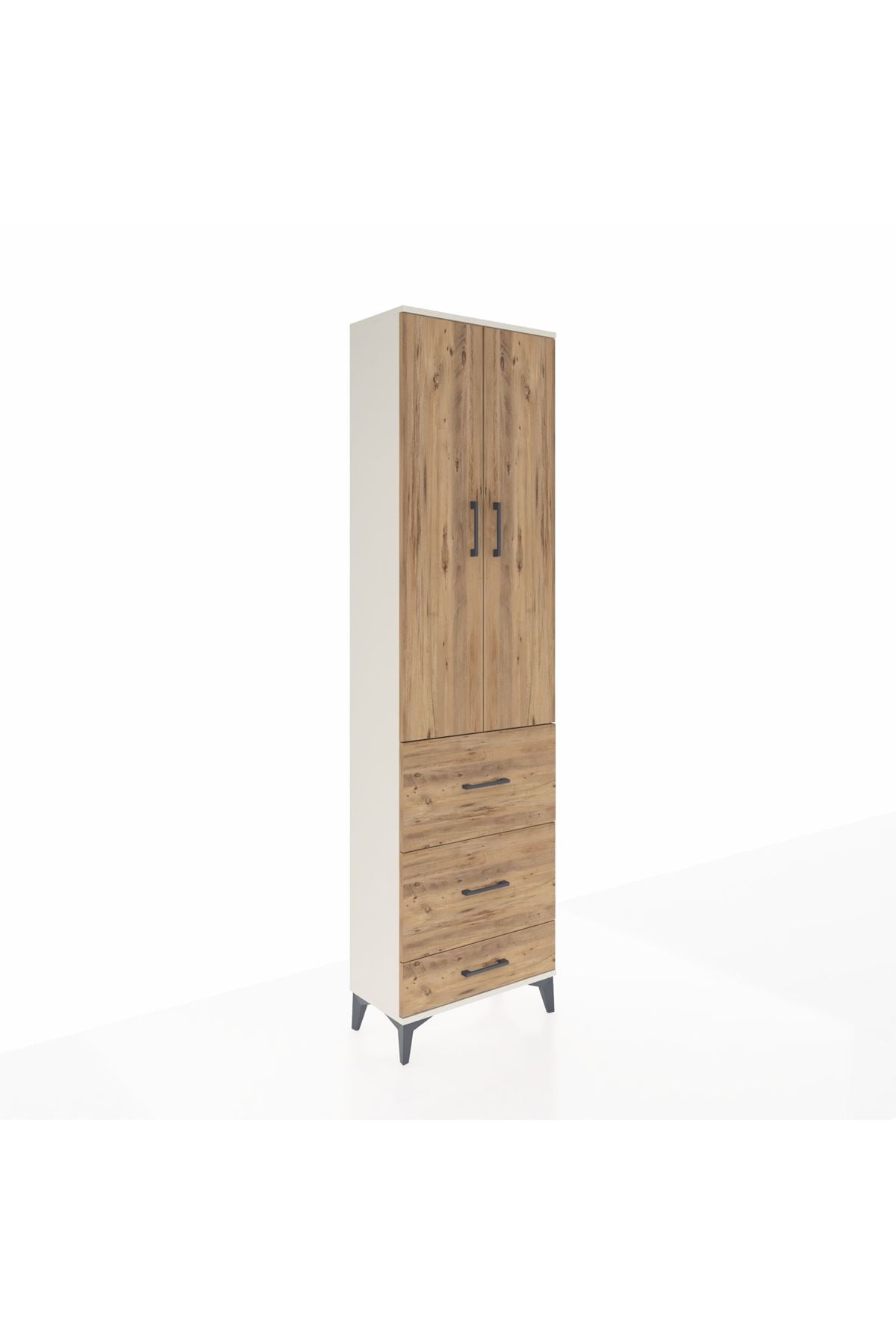 Arges Dolap 3 Raflı 3 Çekmeceli 2 Kapaklı 60x30x221 Aytaşı-Çam