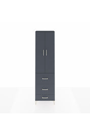 Arges Dolap 3 Raflı 3 Çekmeceli 2 Kapaklı 60x30x221 Antrasit-Antrasit