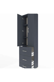 Arges Dolap 3 Raflı 3 Çekmeceli 2 Kapaklı 60x30x221 Antrasit-Antrasit