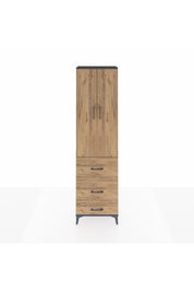 Arges Dolap 3 Raflı 3 Çekmeceli 2 Kapaklı 60x30x221 Antrasit-Çam