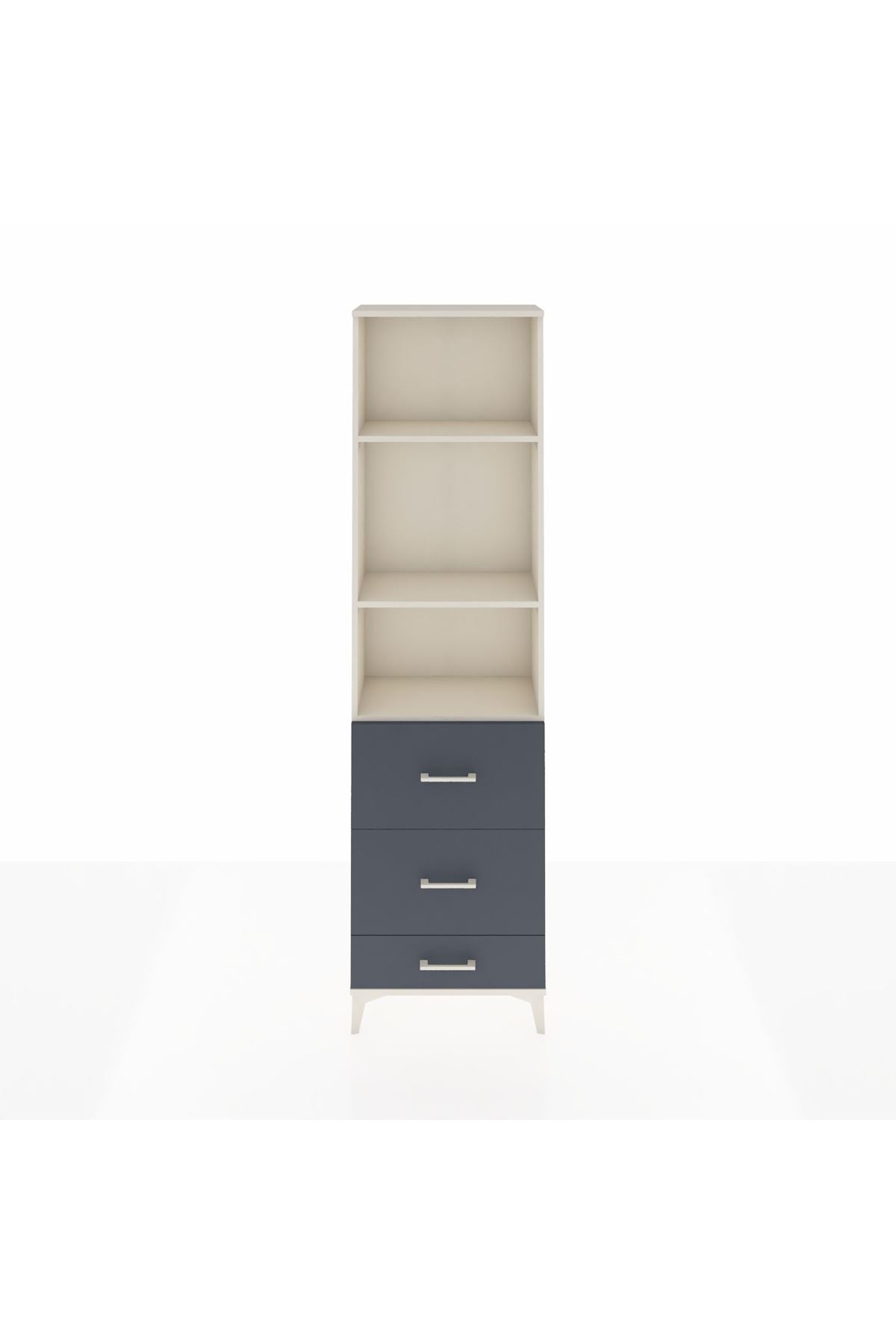 Arges Dolap 3 Raflı 3 Çekmeceli 60x30x221 Aytaşı-Antrasit