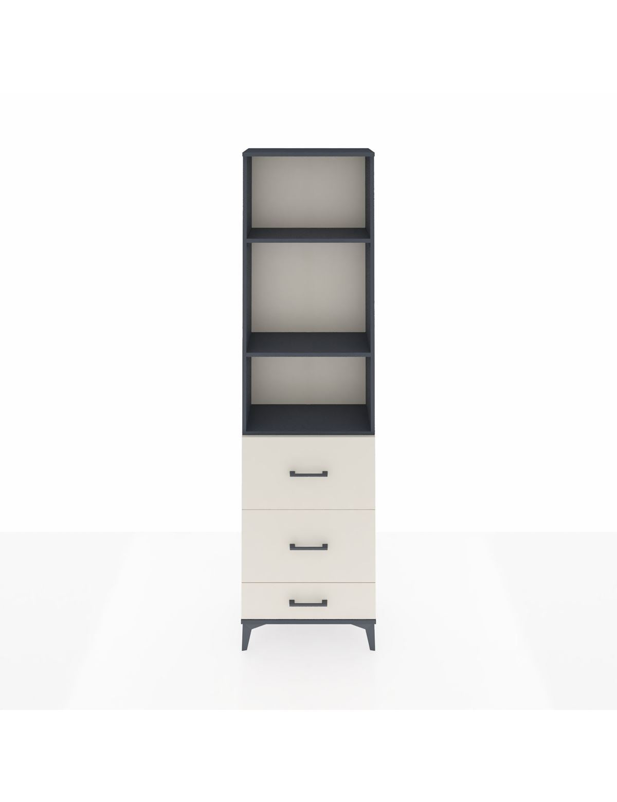 Arges Dolap 3 Raflı 3 Çekmeceli 60x30x221 Antrasit-Aytaşı