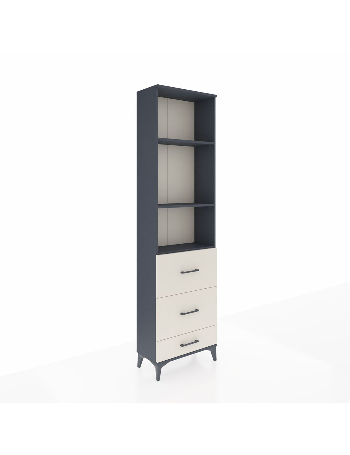 Arges Dolap 3 Raflı 3 Çekmeceli 60x30x221 Antrasit-Aytaşı