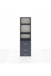 Arges Dolap 3 Raflı 3 Çekmeceli 60x30x221 Antrasit-Antrasit