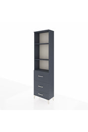 Arges Dolap 3 Raflı 3 Çekmeceli 60x30x221 Antrasit-Antrasit