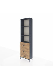 Arges Dolap 3 Raflı 3 Çekmeceli 60x30x221 Antrasit-Çam
