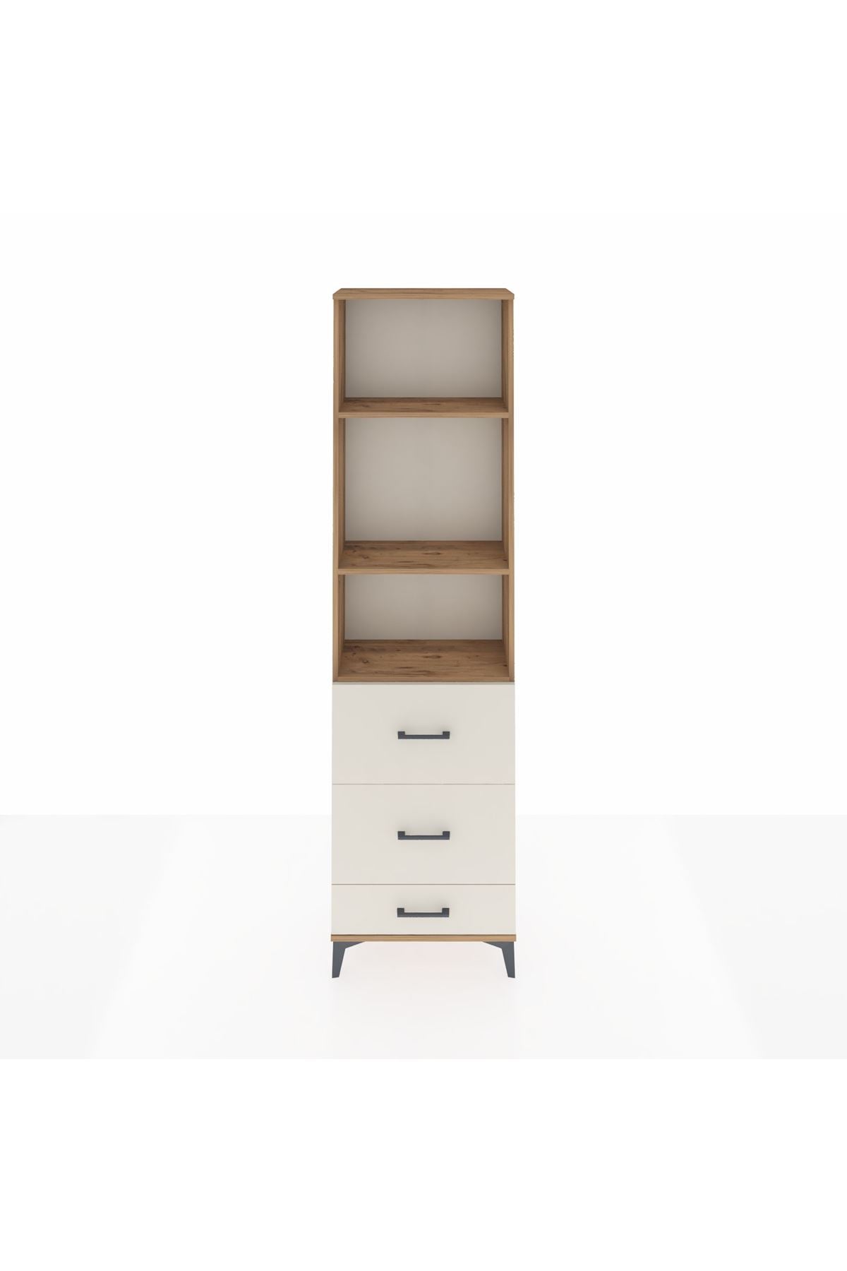 Arges Dolap 3 Raflı 3 Çekmeceli 60x30x221 Çam-Aytaşı