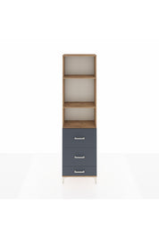 Arges Dolap 3 Raflı 3 Çekmeceli 60x30x221 Çam-Antrasit