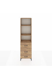 Arges Dolap 3 Raflı 3 Çekmeceli 60x30x221 Çam-Çam