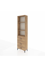 Arges Dolap 3 Raflı 3 Çekmeceli 60x30x221 Çam-Çam