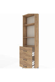 Arges Dolap 3 Raflı 3 Çekmeceli 60x30x221 Çam-Çam