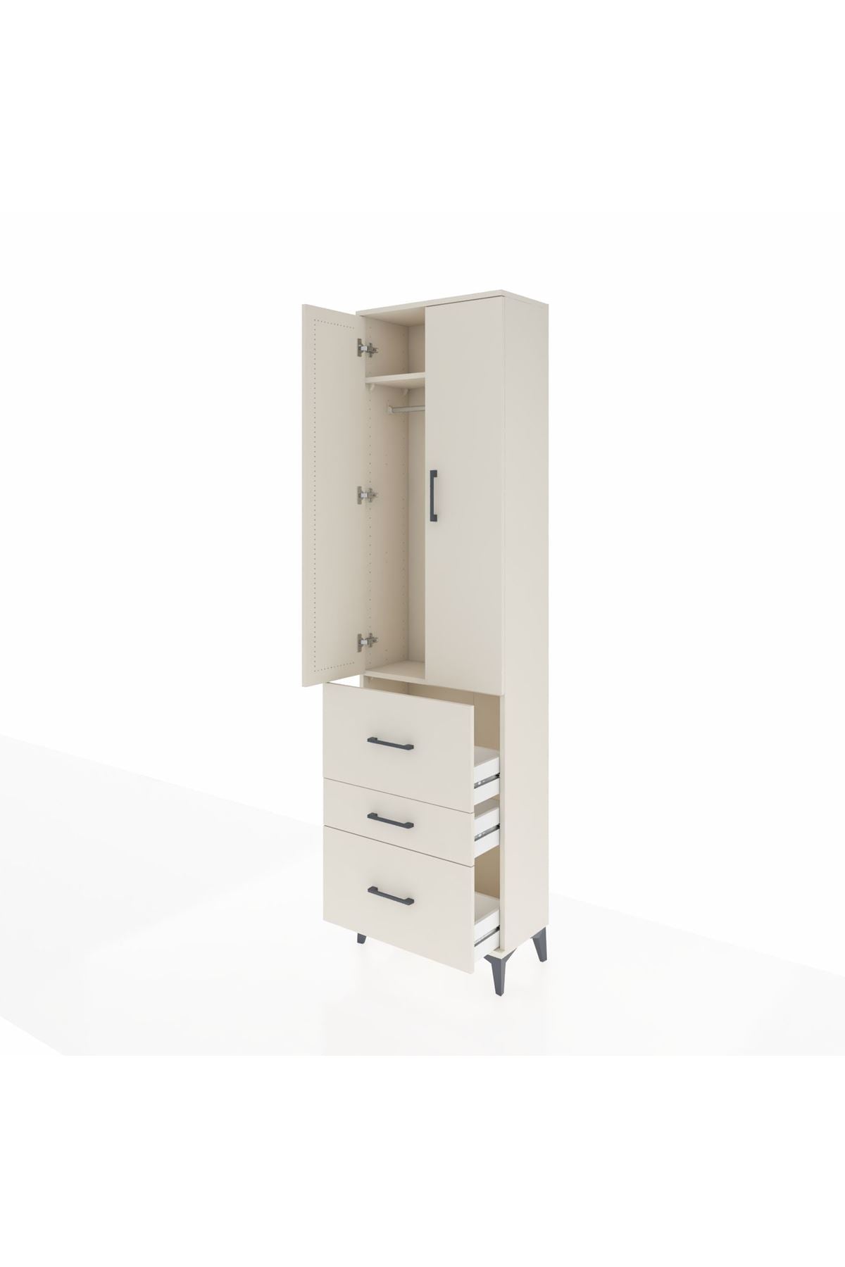 Arges Dolap 2 Raflı 3 Çekmeceli Tek Askılı 60x30x221 Aytaşı-Aytaşı