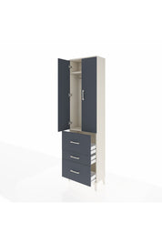 Arges Dolap 2 Raflı 3 Çekmeceli Tek Askılı 60x30x221 Aytaşı-Antrasit