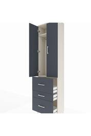 Arges Dolap 2 Raflı 3 Çekmeceli Tek Askılı 60x30x221 Aytaşı-Antrasit