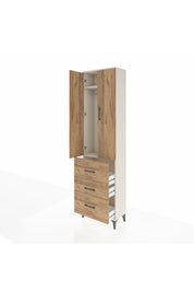 Arges Dolap 2 Raflı 3 Çekmeceli Tek Askılı 60x30x221 Aytaşı-Çam