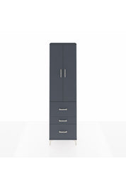 Arges Dolap 2 Raflı 3 Çekmeceli Tek Askılı 60x30x221 Antrasit-Antrasit