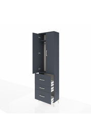 Arges Dolap 2 Raflı 3 Çekmeceli Tek Askılı 60x30x221 Antrasit-Antrasit