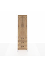 Arges Dolap 2 Raflı 3 Çekmeceli Tek Askılı 60x30x221 Çam-Çam