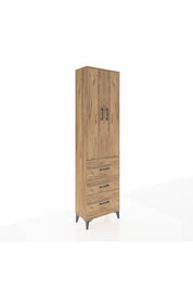 Arges Dolap 2 Raflı 3 Çekmeceli Tek Askılı 60x30x221 Çam-Çam