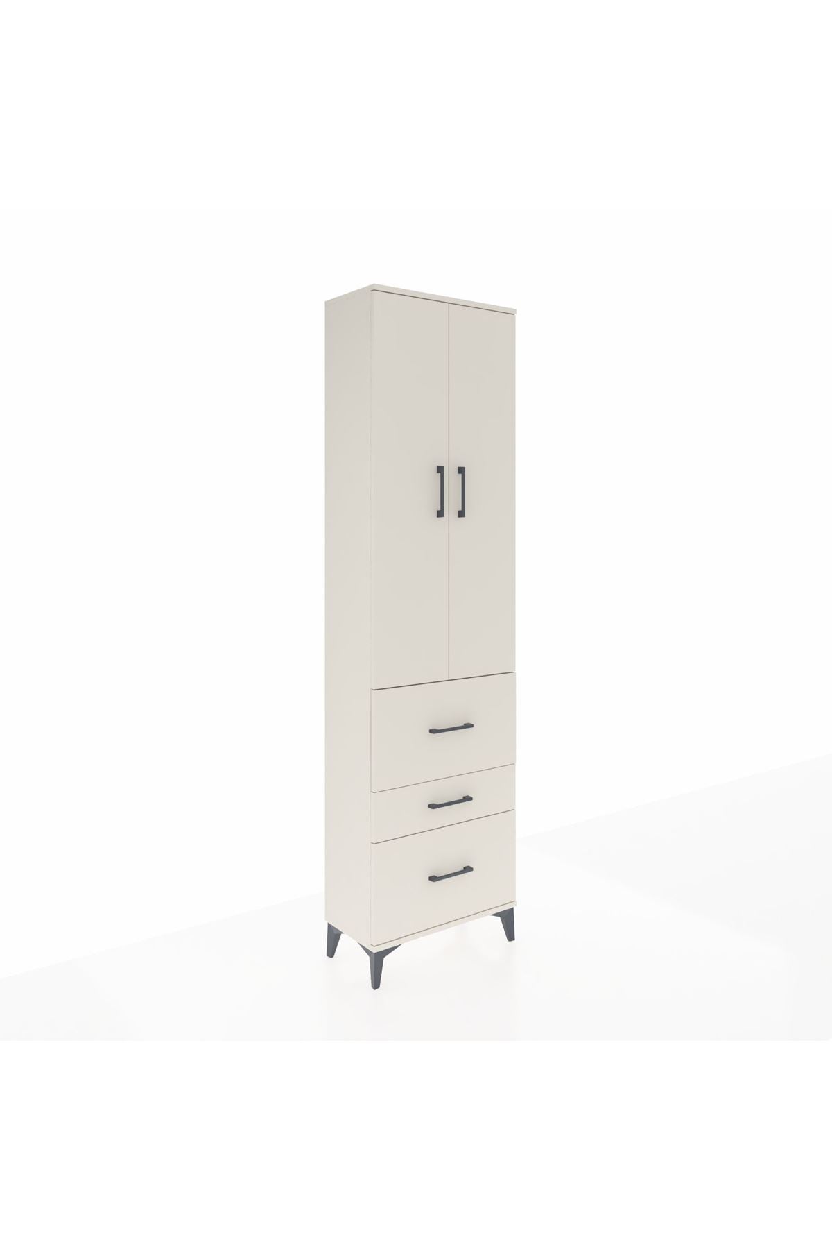 Arges Dolap 3 Raflı 3 Çekmeceli 2 Kapaklı 60x30x221 Aytaşı-Aytaşı