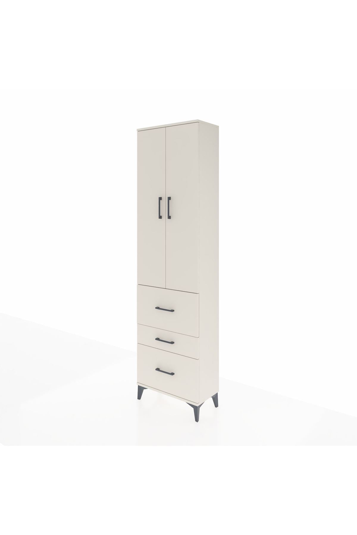 Arges Dolap 3 Raflı 3 Çekmeceli 2 Kapaklı 60x30x221 Aytaşı-Aytaşı