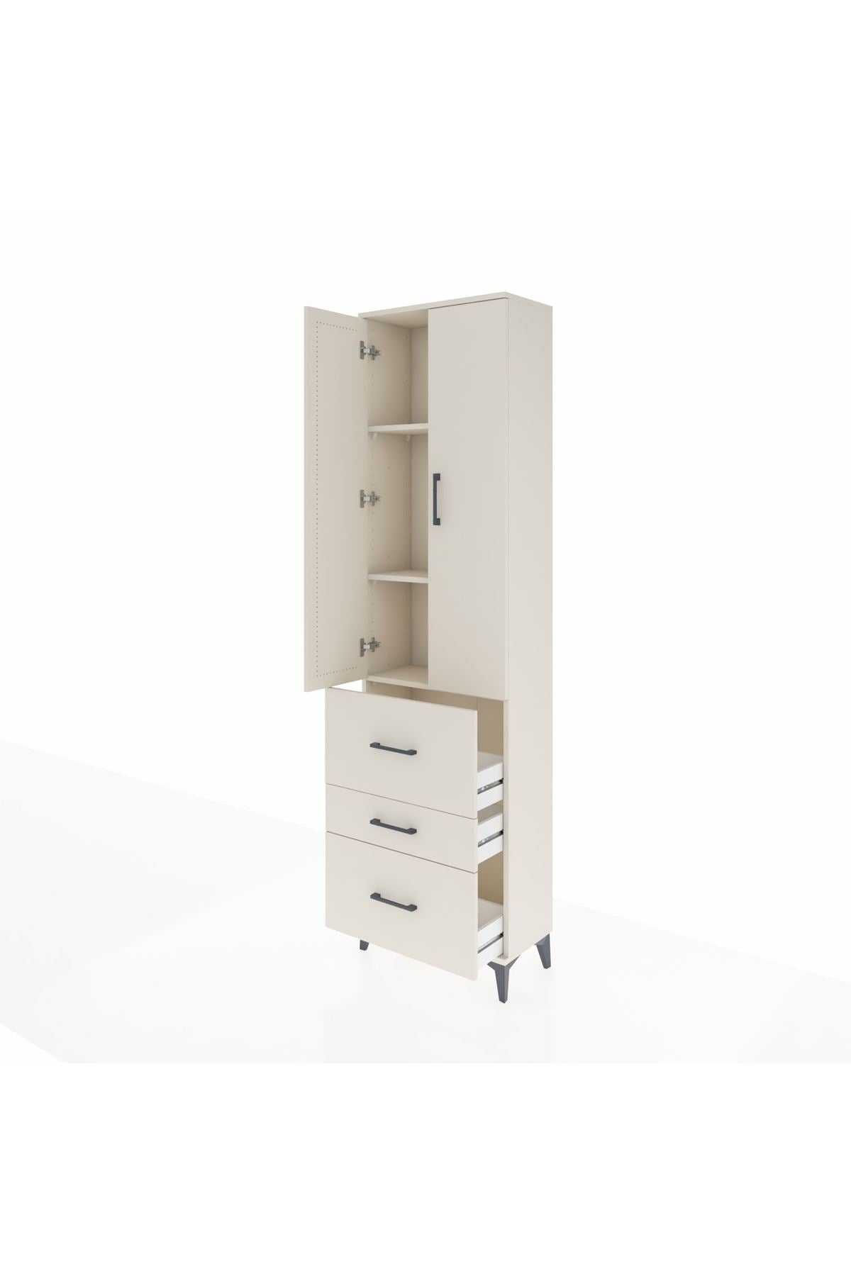 Arges Dolap 3 Raflı 3 Çekmeceli 2 Kapaklı 60x30x221 Aytaşı-Aytaşı