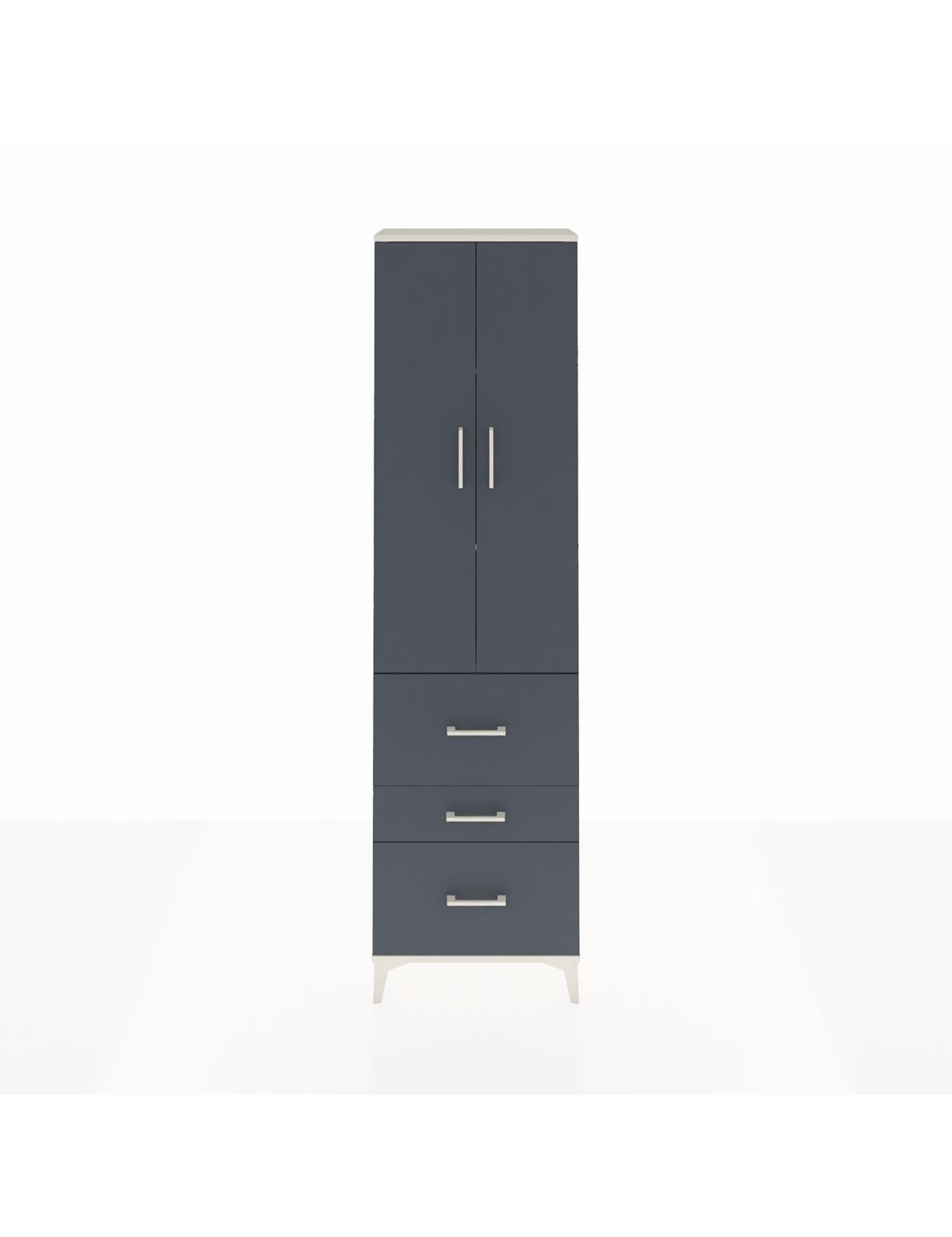 Arges Dolap 3 Raflı 3 Çekmeceli 2 Kapaklı 60x30x221 Aytaşı-Antrasit