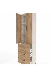 Arges Dolap 3 Raflı 3 Çekmeceli 2 Kapaklı 60x30x221 Aytaşı-Çam