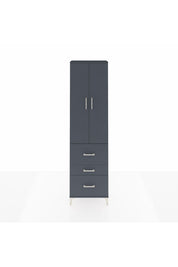 Arges Dolap 3 Raflı 3 Çekmeceli 2 Kapaklı 60x30x221 Antrasit-Antrasit