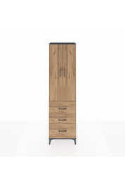 Arges Dolap 3 Raflı 3 Çekmeceli 2 Kapaklı 60x30x221 Antrasit-Çam