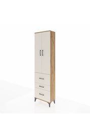 Arges Dolap 3 Raflı 3 Çekmeceli 2 Kapaklı 60x30x221 Çam-Aytaşı
