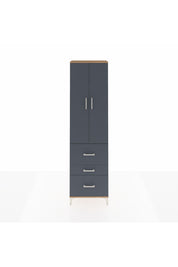 Arges Dolap 3 Raflı 3 Çekmeceli 2 Kapaklı 60x30x221 Çam-Antrasit