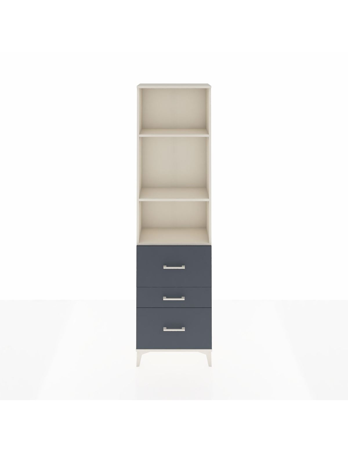 Arges Dolap 3 Raflı 3 Çekmeceli 60x30x221 Aytaşı-Antrasit