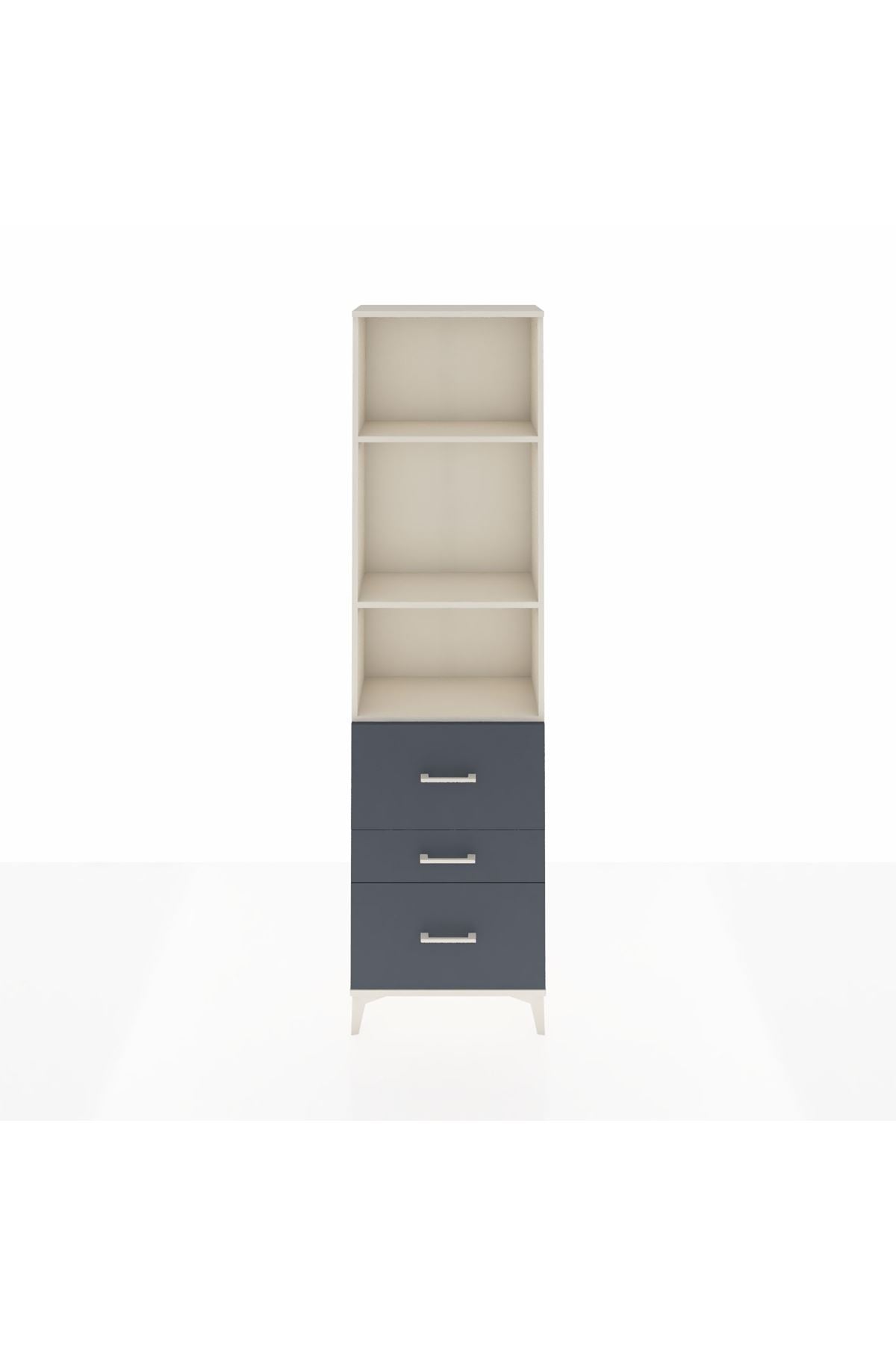 Arges Dolap 3 Raflı 3 Çekmeceli 60x30x221 Aytaşı-Antrasit