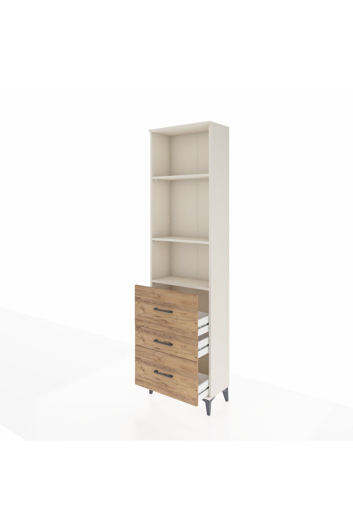 Arges Dolap 3 Raflı 3 Çekmeceli 60x30x221 Aytaşı-Çam