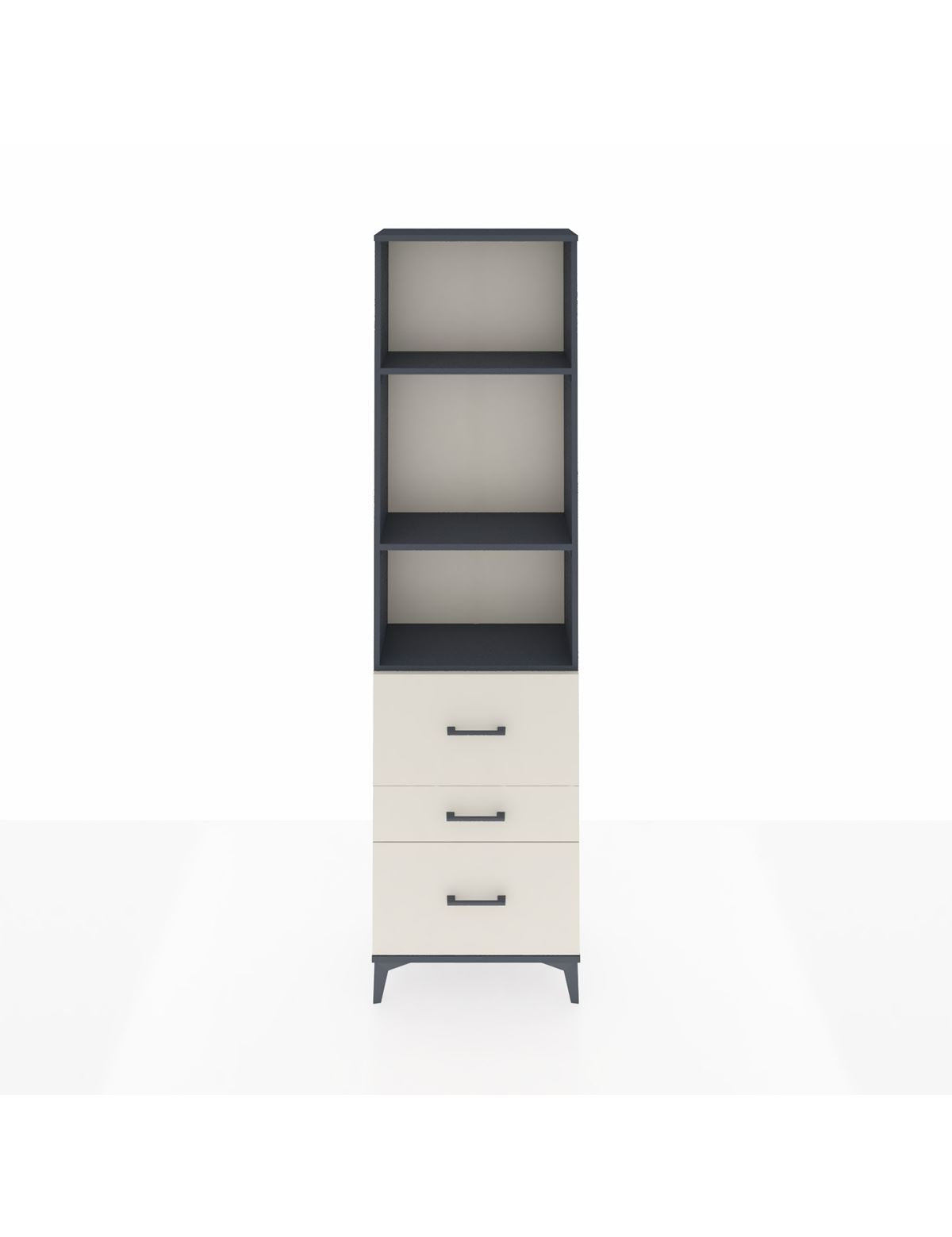 Arges Dolap 3 Raflı 3 Çekmeceli 60x30x221 Antrasit-Aytaşı