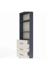 Arges Dolap 3 Raflı 3 Çekmeceli 60x30x221 Antrasit-Aytaşı