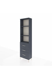 Arges Dolap 3 Raflı 3 Çekmeceli 60x30x221 Antrasit-Antrasit
