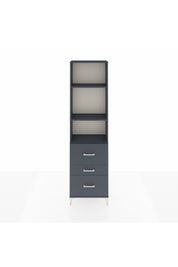 Arges Dolap 3 Raflı 3 Çekmeceli 60x30x221 Antrasit-Antrasit