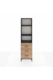 Arges Dolap 3 Raflı 3 Çekmeceli 60x30x221 Antrasit-Çam