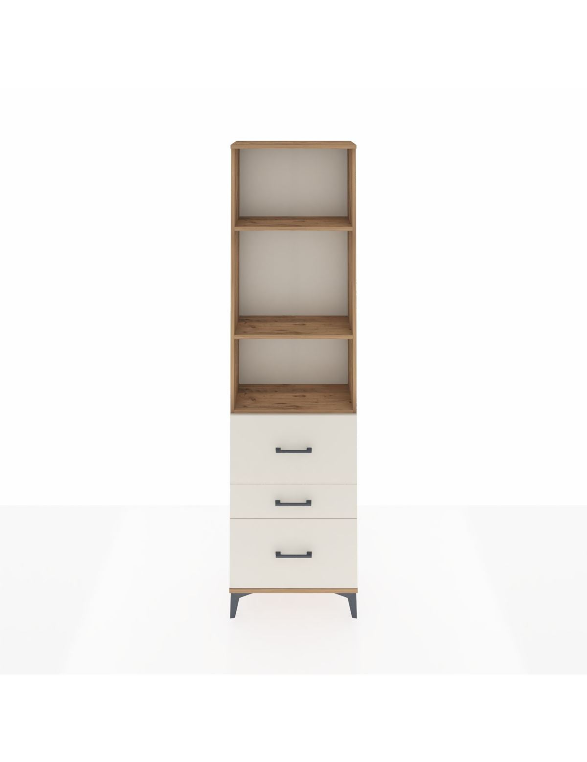 Arges Dolap 3 Raflı 3 Çekmeceli 60x30x221 Çam-Aytaşı