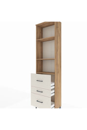 Arges Dolap 3 Raflı 3 Çekmeceli 60x30x221 Çam-Aytaşı