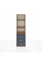 Arges Dolap 3 Raflı 3 Çekmeceli 60x30x221 Çam-Antrasit