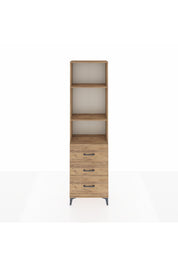 Arges Dolap 3 Raflı 3 Çekmeceli 60x30x221 Çam-Çam