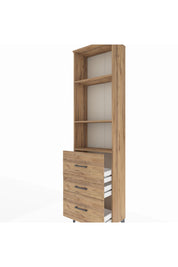 Arges Dolap 3 Raflı 3 Çekmeceli 60x30x221 Çam-Çam